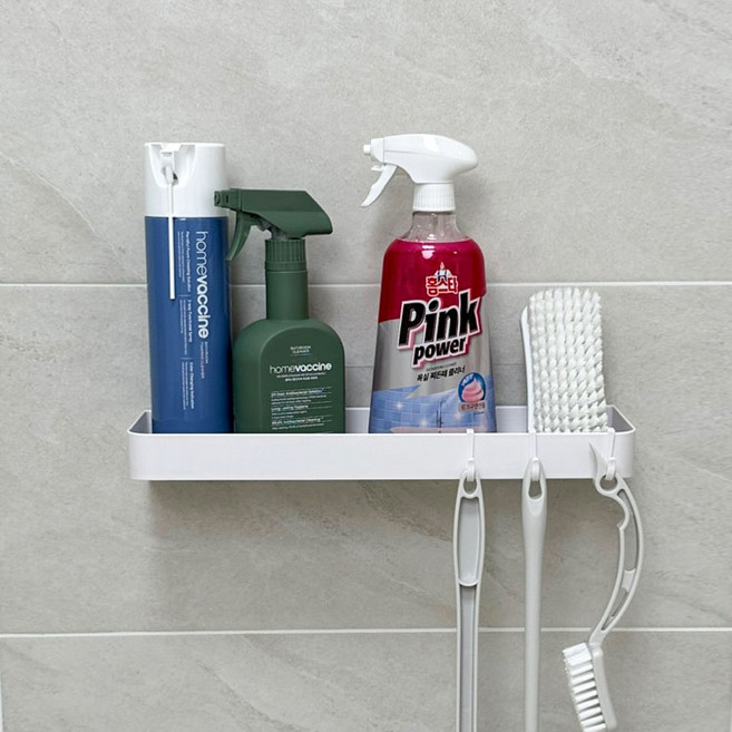 집새로이 욕실 청소용품 선반 정리대 거치대 물빠짐, 화이트, 1개