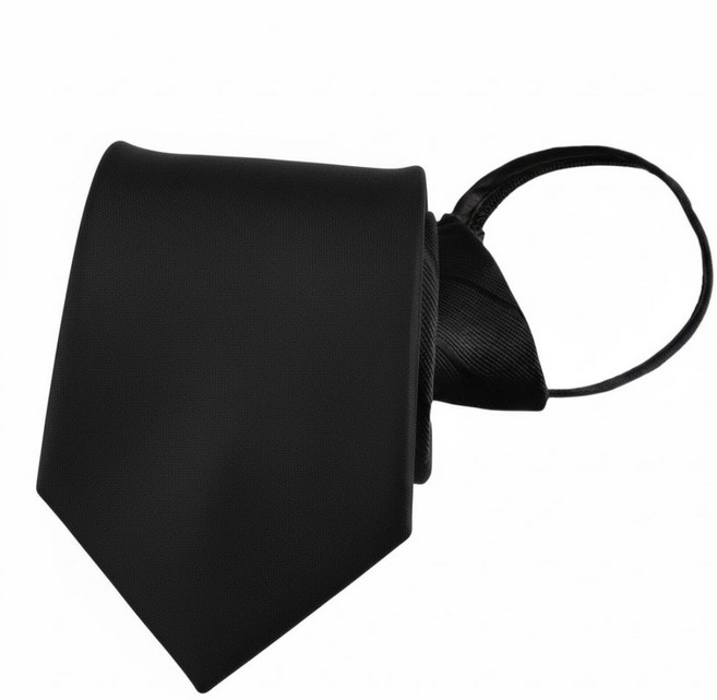슬러피 장례식넥타이 자동 검정 조문용 남자 지퍼