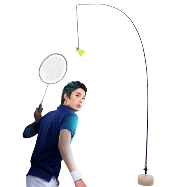 배드민턴 연습대 스윙기 연습 기구 혼자하는 연습기 셀프 혼자치는 자가, 1세트, 1개입, 00_배드민턴연습기(기본세트)