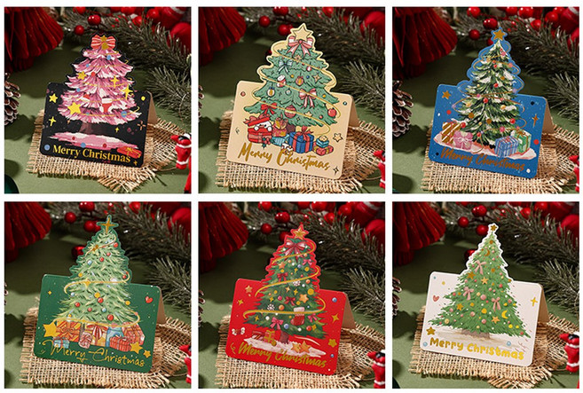 바이유즈 크리스마스 미니메시지카드 ver.3 트리, 혼합, 30개