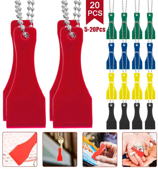 복권 티켓 스크래처 도구 플라스틱 스크래퍼 키체인 스크래치 오프 로또 라벨 스티커 제거기, 1개, 3. 20Pcs