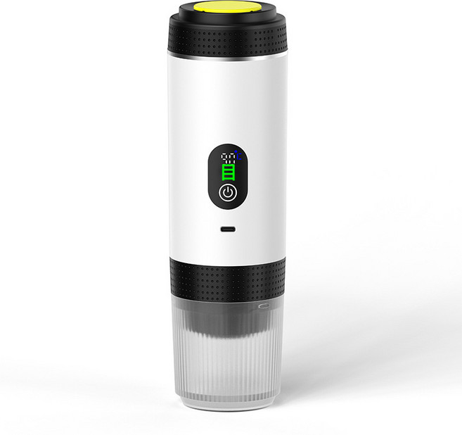 便攜式泵壓式膠囊數顯咖啡機意式濃縮電動小型無線加熱咖啡機, 1個, 白色:彩盒尺寸：90*90*277mm