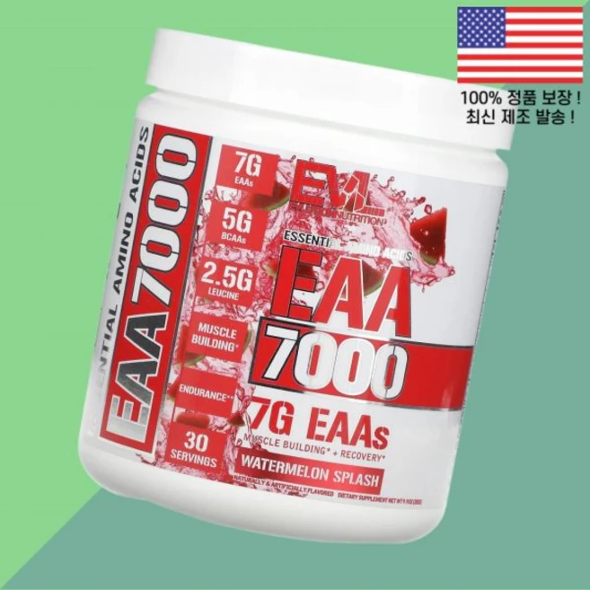 에블루션 뉴트리션 EAA 에센셜 아미노산 7000 수박 워터멜론 스플래시 9.9온스 282g EVL Watermelon Splash 9.9oz - 쿠팡