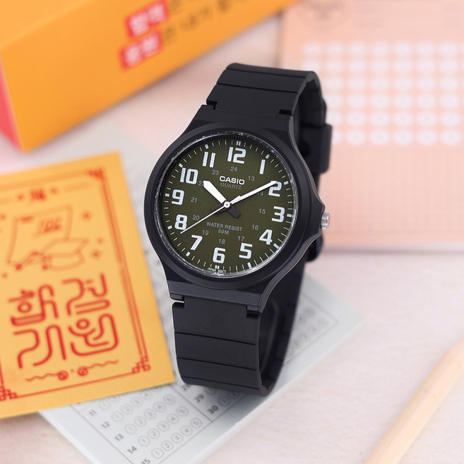 카시오 MW 저소음 공용 아날로그 수능 수험생 합격시계