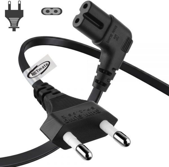국산 KC 블랙 8자 꺾임형 전원 케이블 1.3m 220v 2구 오디오 마샬 스피커 파워 코드 기억자 꺽임 전기 선, KC인증 파워케이블 50cm AC 220v 컴퓨터 모니