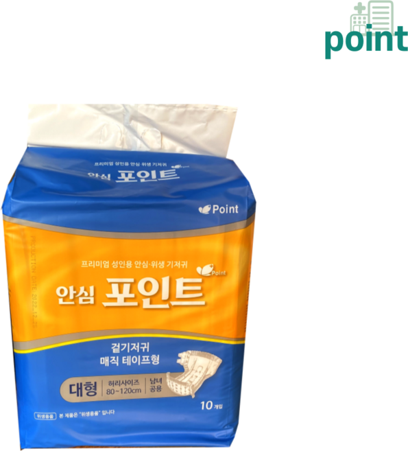 안심 포인트 겉기저귀 골드 흡수력최고 남녀공용 1팩10매 800cc, 대형, 4개, 10매