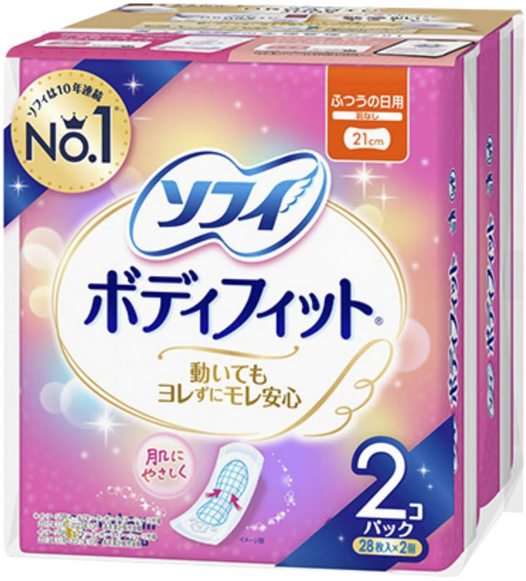 SOFY 蘇菲 Bodyfit日用一字型衛生棉 21cm, 56片, 1包