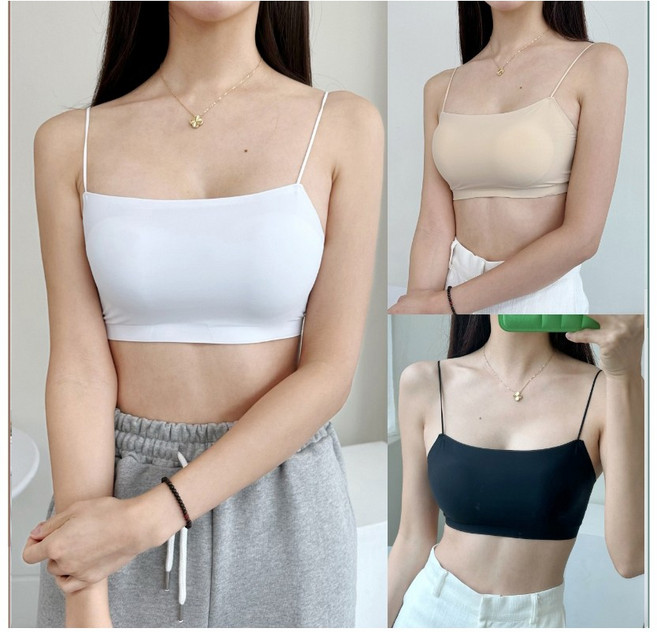 선빈어패럴 슬림한 심리스 쿨링 브라탑 캡내장 3장세트