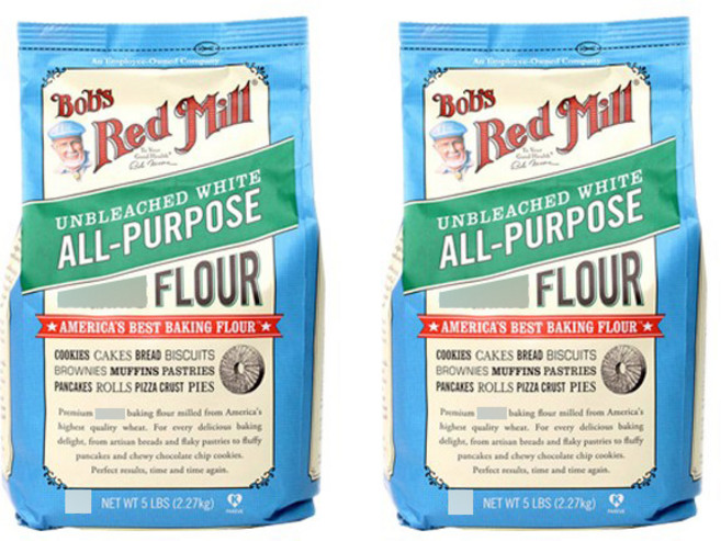 밥스레드밀 언블리치드 화이트 올-퍼포즈 플로어 무설탕, 2.27kg, 2개