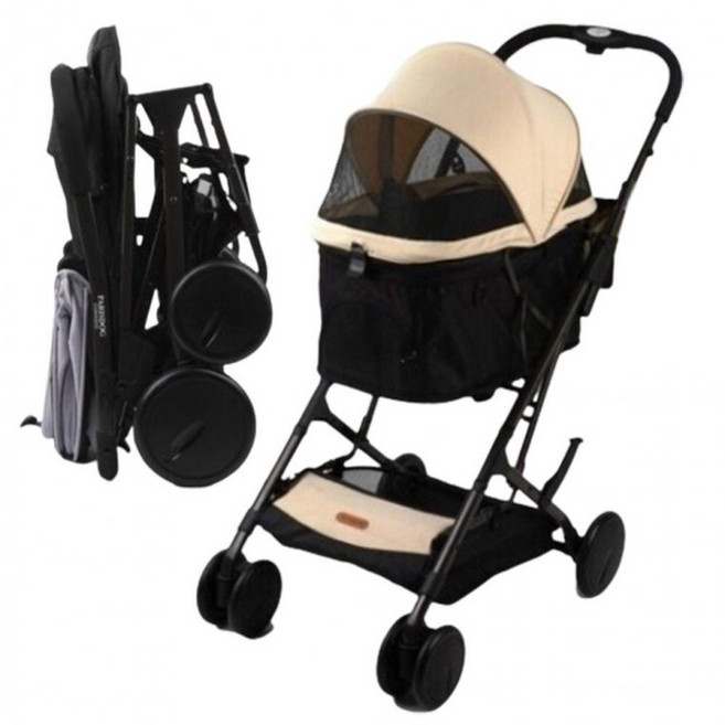 프리미엄 펫 폴딩 유모차, 베이지