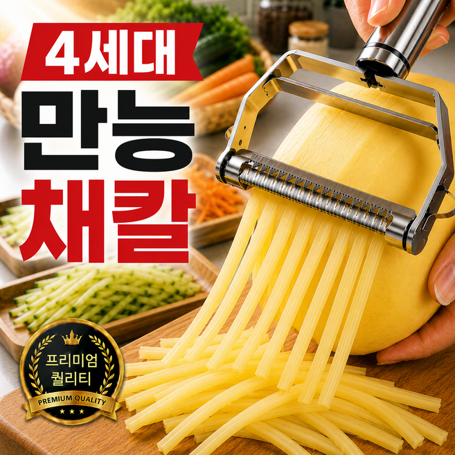 피노케 다용도 만능 채칼 채썰기 슬라이서, 1개, 스테인 실버