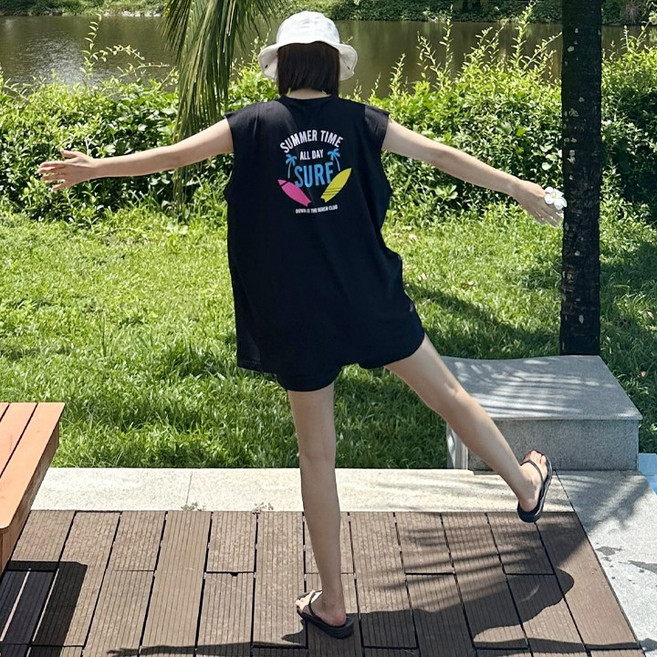 애플망고옷장 빅사이즈 남녀공용 55-99까지 나시 썸머래쉬가드 수영복 비키니커버업