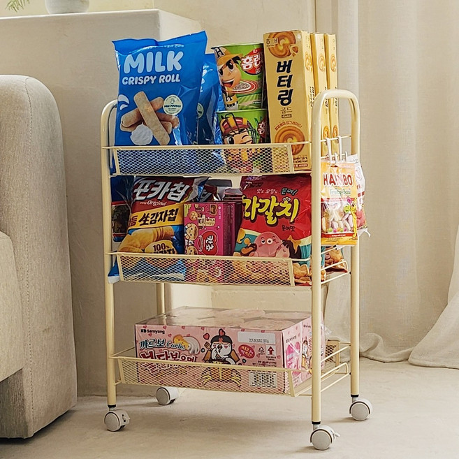 메쉬 밀키 철제 트롤리, 밀키버터 3단