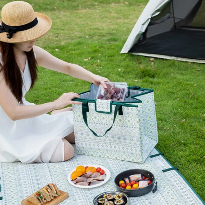 Bracketon 두꺼운 방수 접이식 수납형 피크닉 매트, 청록