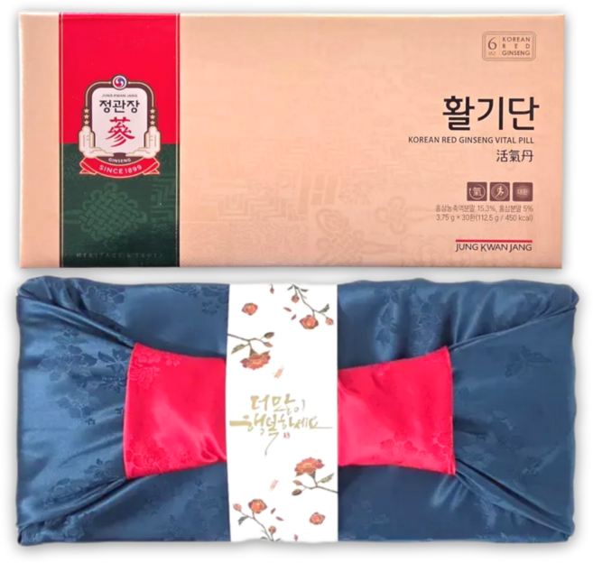 정관장 활기단 대용량 최고급 양단 예단 보자기포장 선물세트, 1박스, 30회분