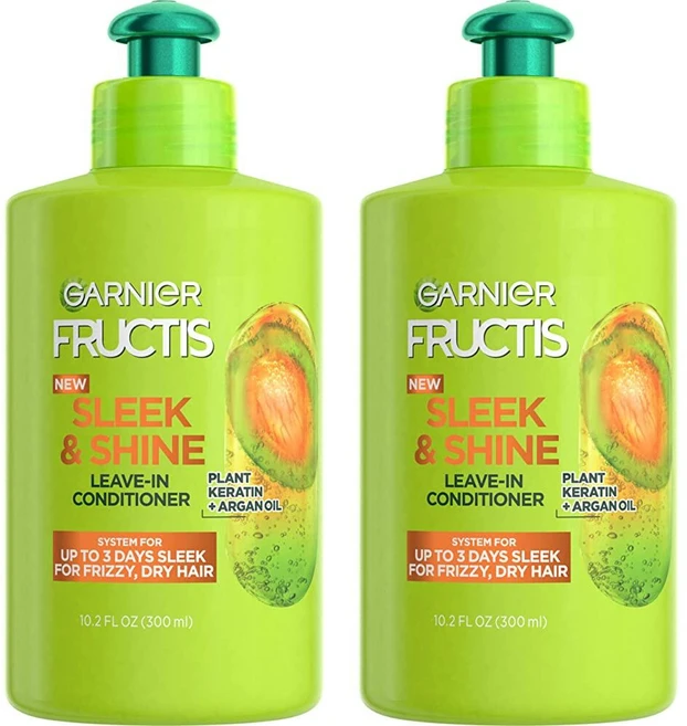 가르니에 Fructis 슬릭 & 샤인 리브인 컨디셔너 300mL 2팩 - 쿠팡