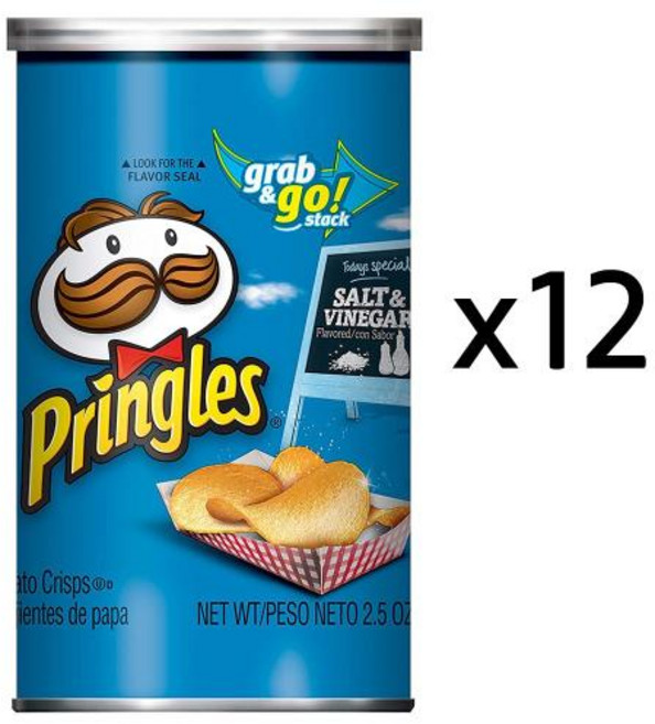 프링글스 소금 식초 감자칩 71g x 12팩 솔트 앤 비니거 Pringles Potato Crisps Chips Salt And Vinegar, 12팩 71g