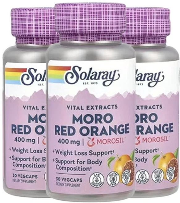 솔라레이 바이탈 추출물 모로 레드 오렌지 400mg 30베지캡슐, 3개, 30정 - 쿠팡