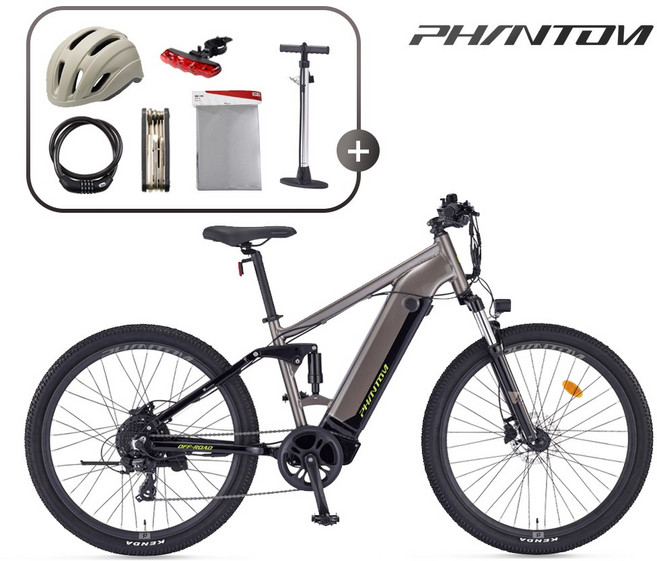 2025 삼천리 전기자전거 27.5 팬텀 FS MTB 스타일 풀서스펜션 99% 조립, 웜 실버 / 블랙, 알루미늄