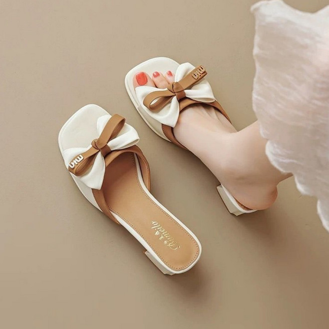 jieve 여성 샌들 리본 슬리퍼 스퀘어 패션 통굽 5cm SZ082535