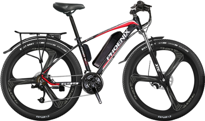 그라비티엑스 pas 고출력 방수 리튬 배터리 전동 전기자전거 출퇴근 mtb 가성비 산악, 모델2 통합 휠(블랙), 알루미늄 합금