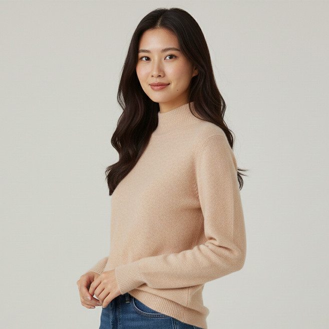 루타미 울100% 하프 터들넥 폴라니트