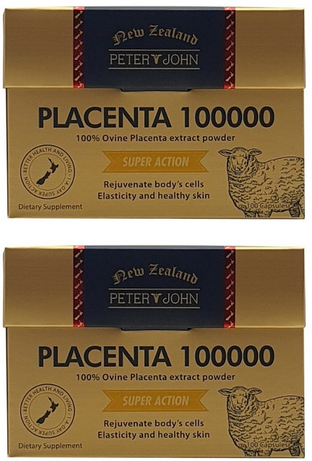 피터앤존 양태반 100000 뉴질랜드 플라센타 100캡슐x2통 100% 양태반분말, 2개, 100정
