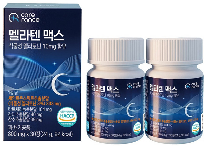 케어란스식물성 멜라토닌 10mg 함유 멜라텐 맥스 24g, 2개, 30정