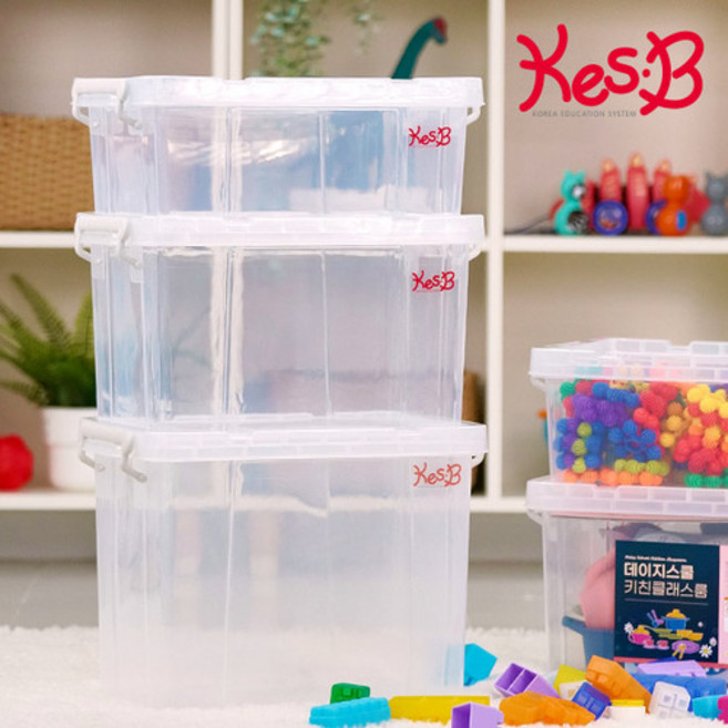 [캐스B] 플라스틱박스14L/20L 아기 인형 레고 기저귀 투명 장난감정리함 수납함바구니