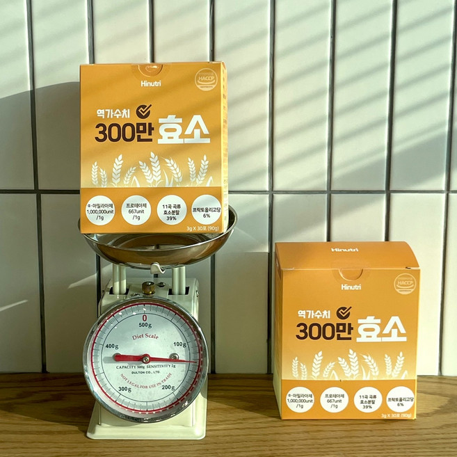 [하이뉴트리] 역가수치 높은 발효 곡물 효소 한포당 300만 역가수치 효소 추천, 3박스 90포, 90g