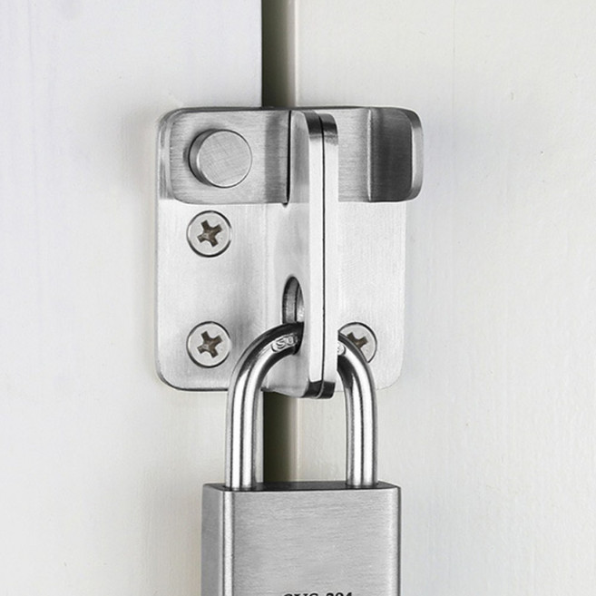 문걸고리 자물쇠 잠금쇠 스텐 도어 잠금장치 L판 걸쇠, 1개