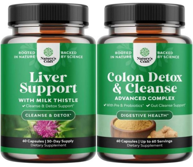 밀크씨슬 번들 대장 클렌저 & 디톡스 실리마린 밀크씨슬이 함유된 허브 유산균 아시도필루스 프로바이오틱스 바디, 밀크시슬 위장 밀크씨슬 번들 대장 클렌저 & 디톡스 실