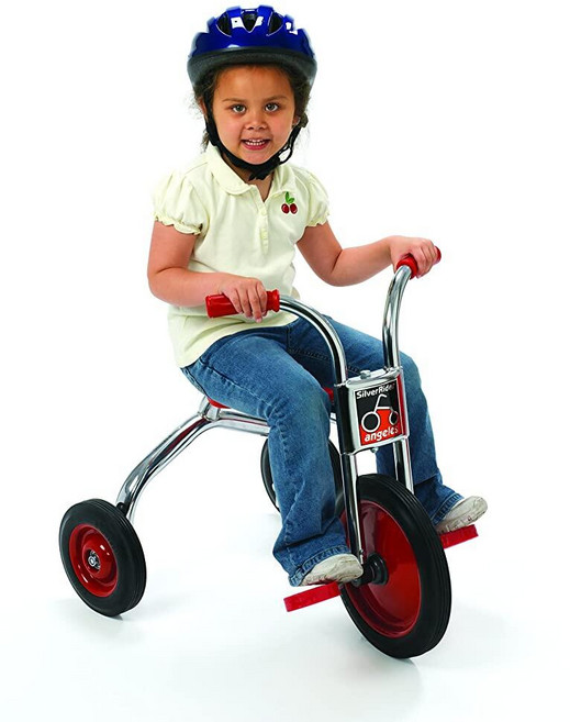Angeles SilverRider 아동용 세발자전거 견고한 에어리스 고무 타이어가 있는 키즈용 유치원 및 어린이집용 만 3세 이상 40cm(15.75인치) 높이 시트 1, 3 Yrs and Up