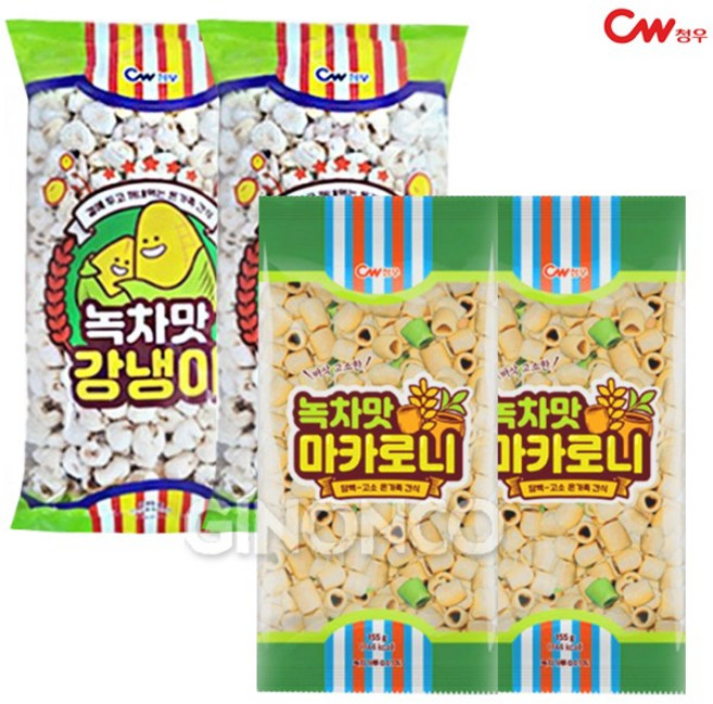 청우 녹차맛 (마카로니+강냉이), 390g, 2세트, 390g