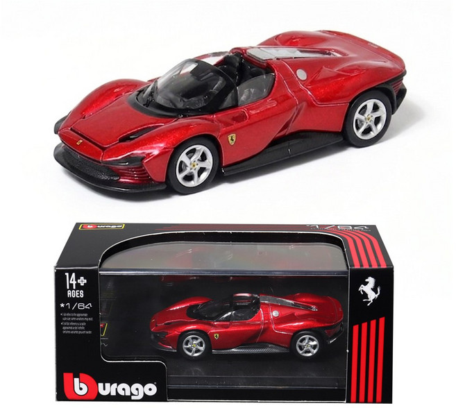 브라고 1:64 프리미엄 페라리 다이캐스트 모형, 1개, 페라리 데이토나 SP3 레드
