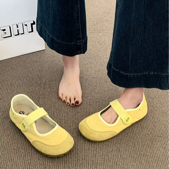 여성 편안한 슬립온 벨크로 스니커즈 캐주얼 트렌디 메리제인 운동화