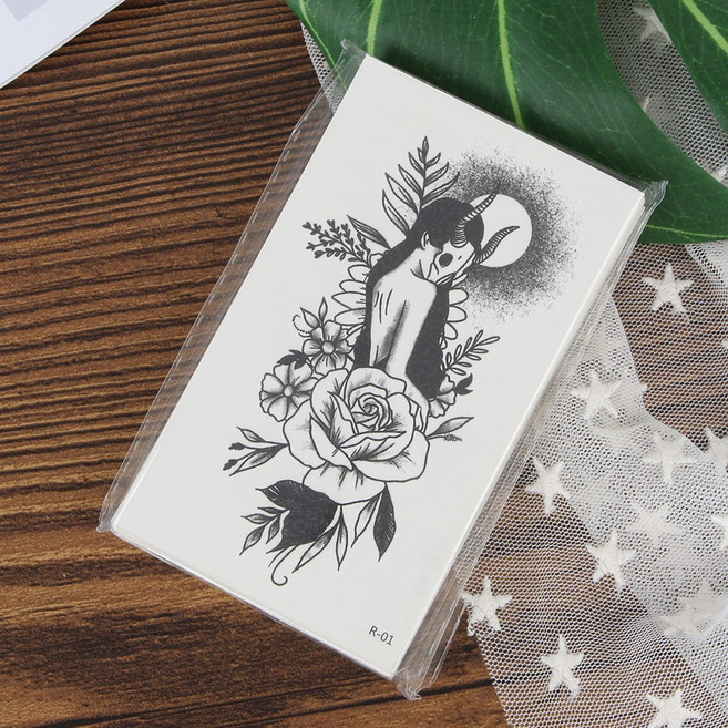 캔디플래닛 30장 타투스티커 문신 헤나 스티커 패션 판박이, [ET009]타투(아트리아의꽃), 1개