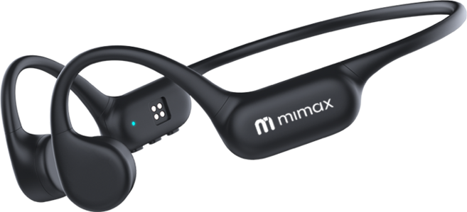 mimax 骨傳導運動耳機 開放式聆聽 舒適佩戴 跑步健身適用, 黑色, CS05