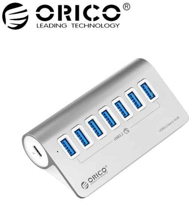 (ORICO) 오리코 M3U7 (USB허브/7포트) (실버) ▶ (유무전원/USB3.0) ◀, 1개