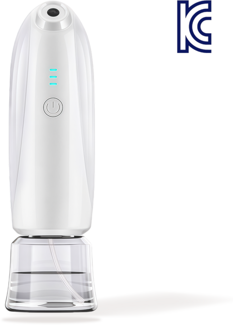 케이엠 홈케어 휴대용 충전식 고압 미세 나노입자분사 저분자 미스트기 수분공급기, 아이보리, Z114