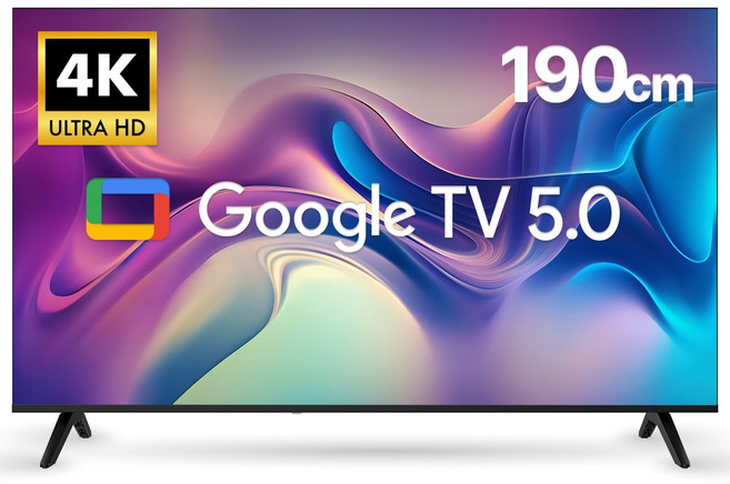 위드라이프 구글5.0 스마트 75인치TV 4K UHD 최신형 고화질 안드로이드티비, 75SMART, 방문설치, 스탠드형, 191cm/75인치