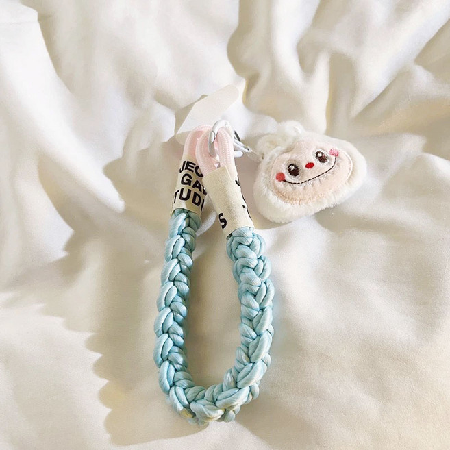 라부부 핸드폰 스트랩 홀더 키링 체인 도난방지 휴대폰줄 열쇠고리 가방고리, 1개, 블루