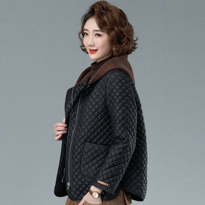 TKX 여성용 퀼팅 후드 고급소재 경량패딩 자켓 가을 겨울 깔깔이 누빔 오버핏