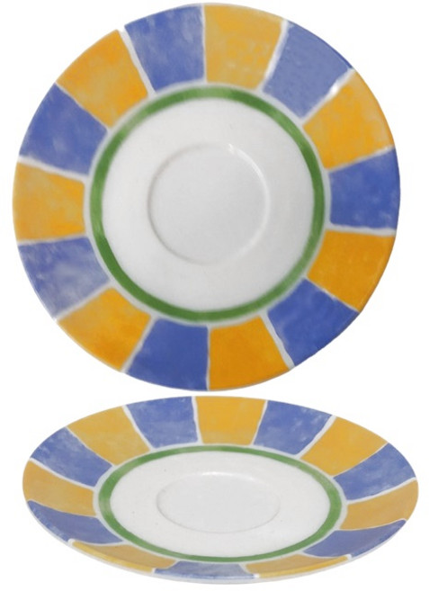 RETRO FRENCH CAFE COLOR SAUCER, 1개, BLUE MUSTARD