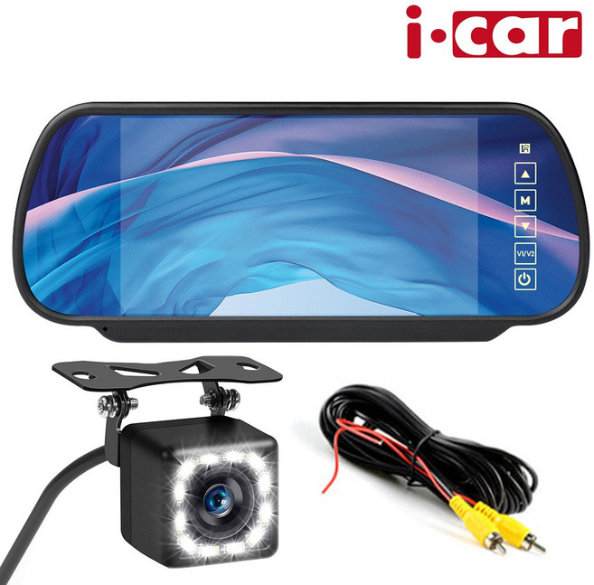 7인치 룸미러 모니터 LED 12발 후진 자동 후방카메라 풀세트, 20M(11톤 탑차 이상)