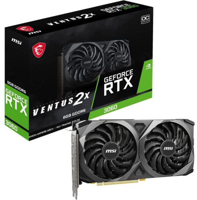 게이밍 그래픽카드 PC 게임용 비디오 MSI 지포스 RTX 3060 8GB GDRR6 부스트 클럭 1807MHz 128비트 HDMI/DP PCIe 4 Torx 트윈 팬 암페어, 게이밍 그래픽카드 PC 비디오 게임용 MSI 지포스 R