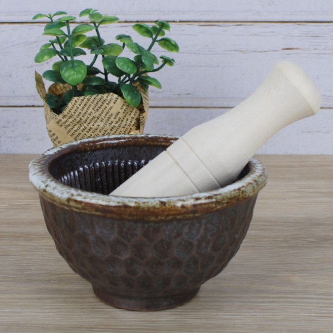 예인도예 여주도자기 깨갈이 미니 절구 + 방망이, 1세트