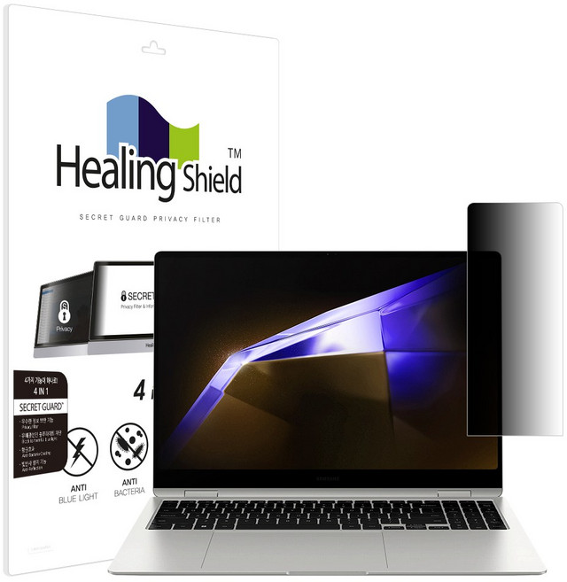 힐링쉴드 갤럭시북5/4 프로 360 16인치 NT960QHA/QGK SNS 메신저 사이드 프라이버시 보안필름, 1개