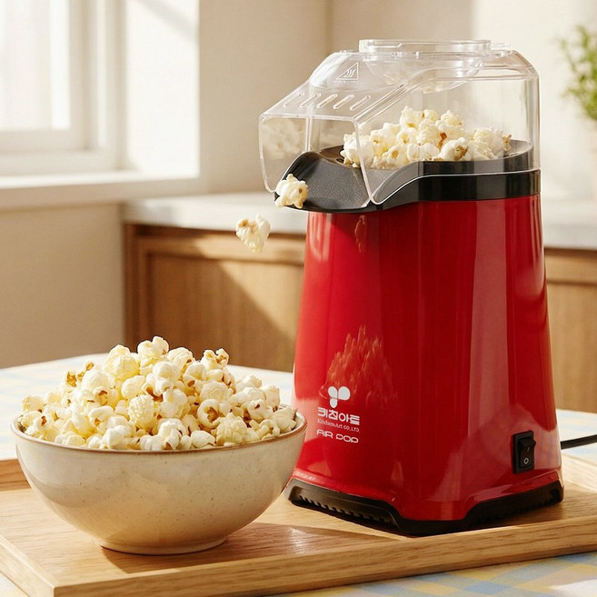 키친아트 팝콘기계 가정용 미니 팝콘메이커 뻥튀기 만들기 기계 제조기 머신, PK-219JT (레드)