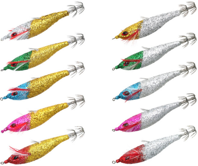 [하프루어] 뿔난 아쭈르 반짝이 펄 수평 등침에기, 9 그린 실버, 1개